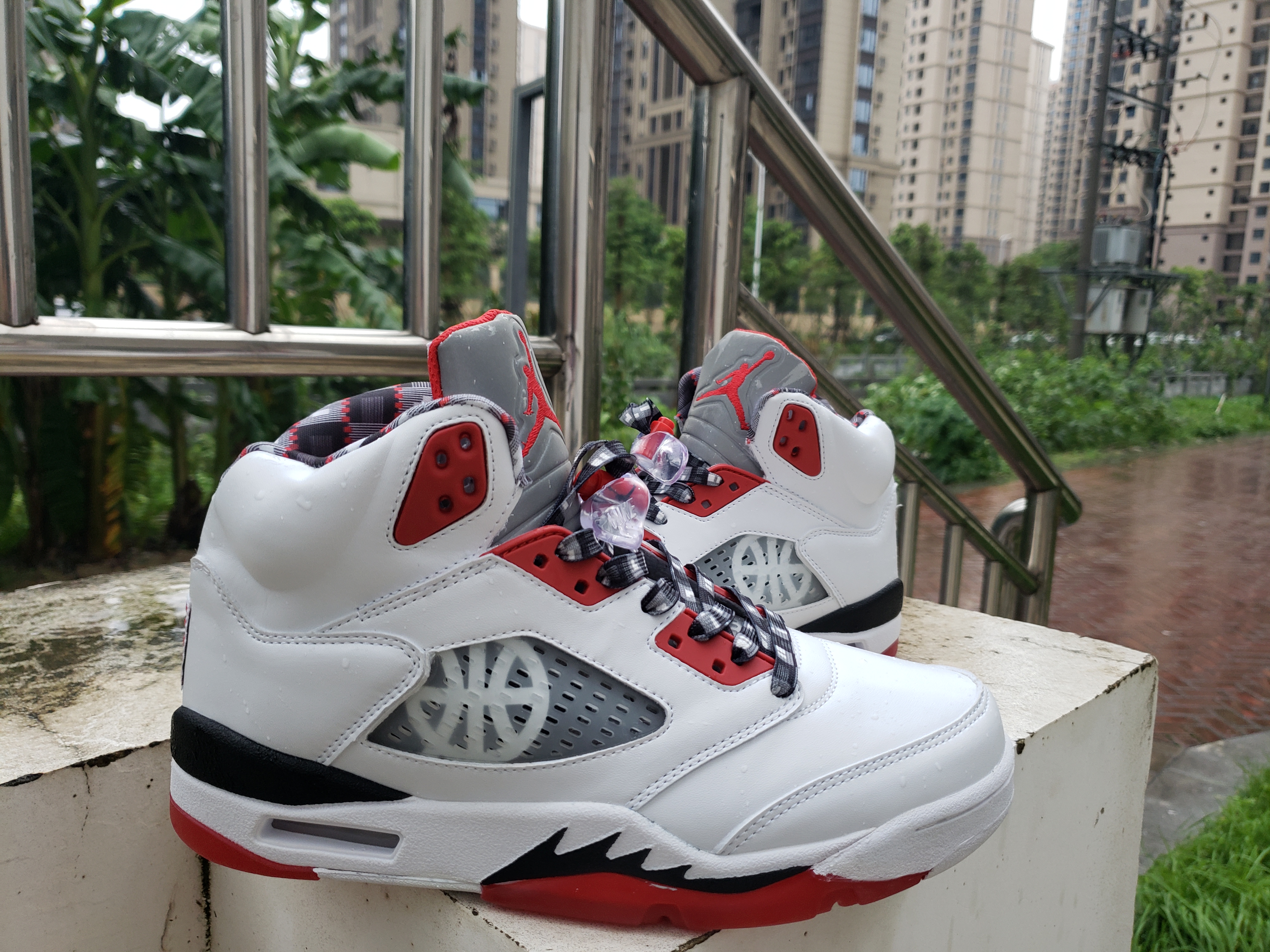 Air Jordan 5 OG PSG White Red Black